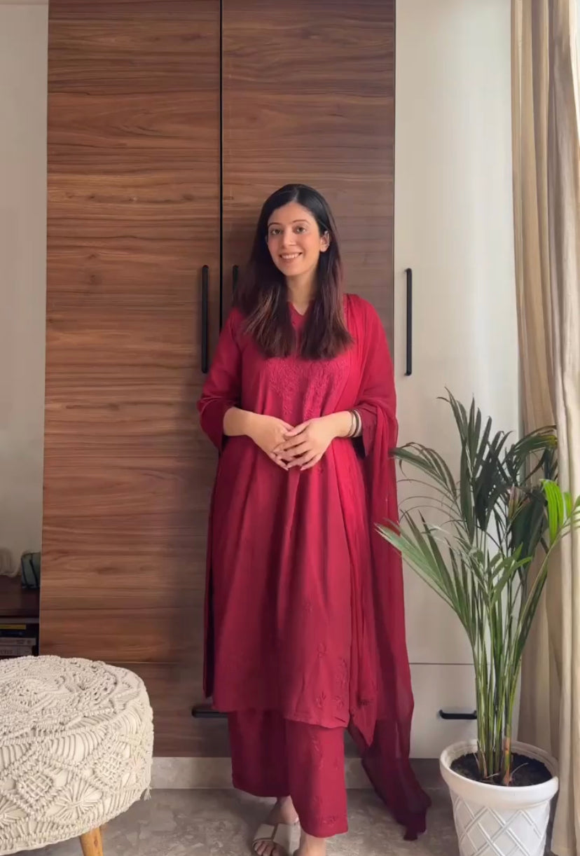 3pc Noor Soft Rayon Ombre Set with dupatta and plazo