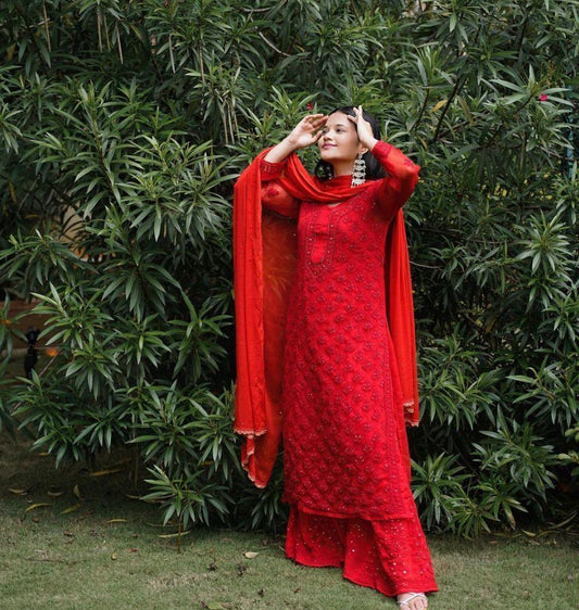 Mukaish Booti Jaal Set with Inner